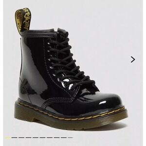 Toddler Doc Dr. Martens Black Patent Leather Boots Size US 5 1460